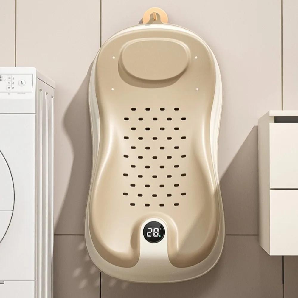 Support de bain pour bébé avec indicateur de température, support de bain antidérapant, siège de bai