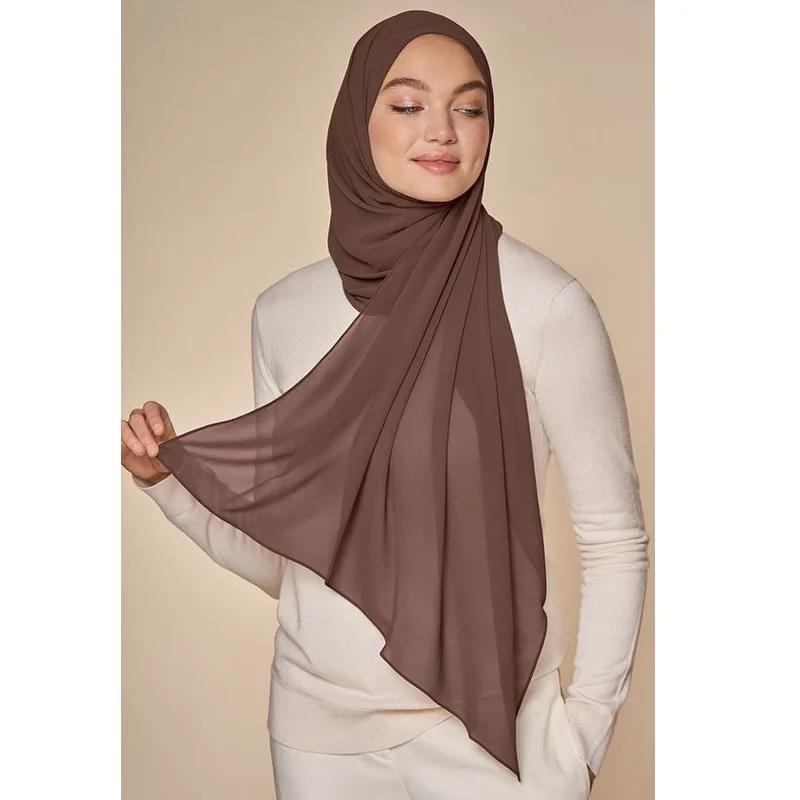 Foulard Hijab en mousseline de soie pour Femme, voile musulman ramadan ,hijab femme musulman,foulard