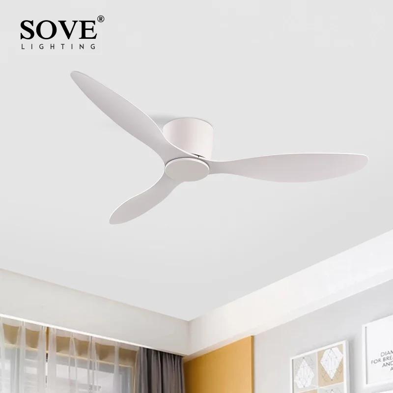 Ventilateur de Plafond LED Moderne Sans Lumières, Moteur DC, 6 Vitesses, Synchronisation, Sol Bas, L