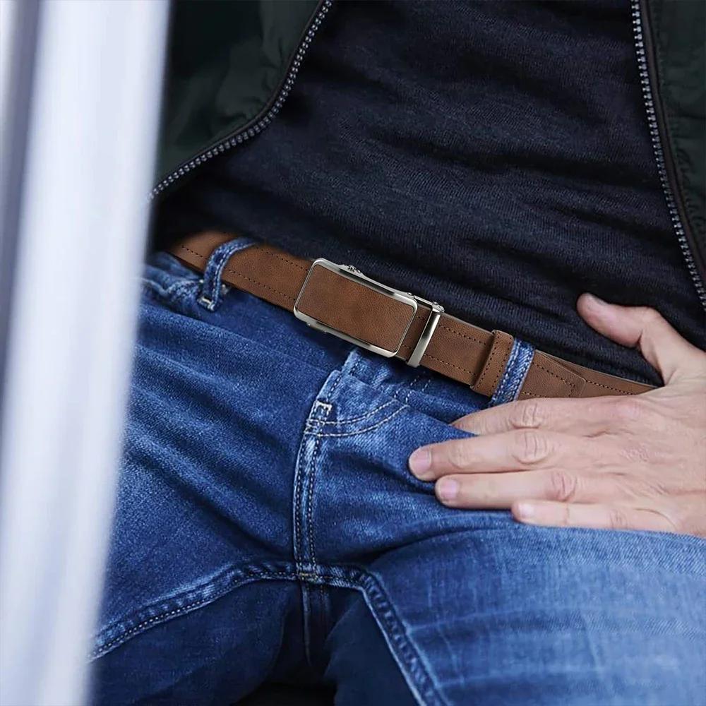 Ceinture en cuir à la mode pour hommes, ceinture en cuir de haute qualité pour affaires, boucle auto