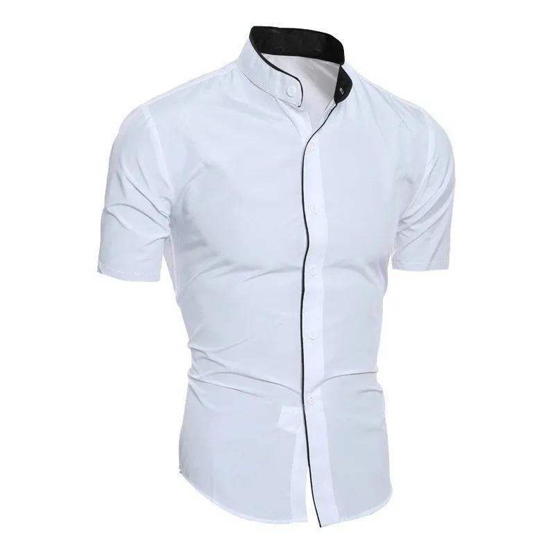 Chemise décontractée à manches courtes pour hommes, couleur unie, pour les déplacements, nouvelle co