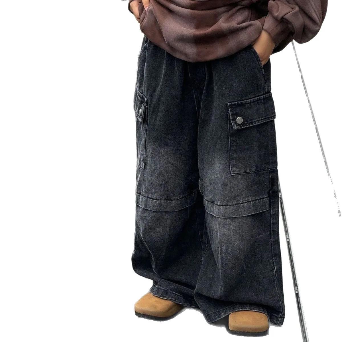 Pantalon rétro UNITIM garçons printemps 2026 - Jean décontracté large denim enfants 2 à 7 ans