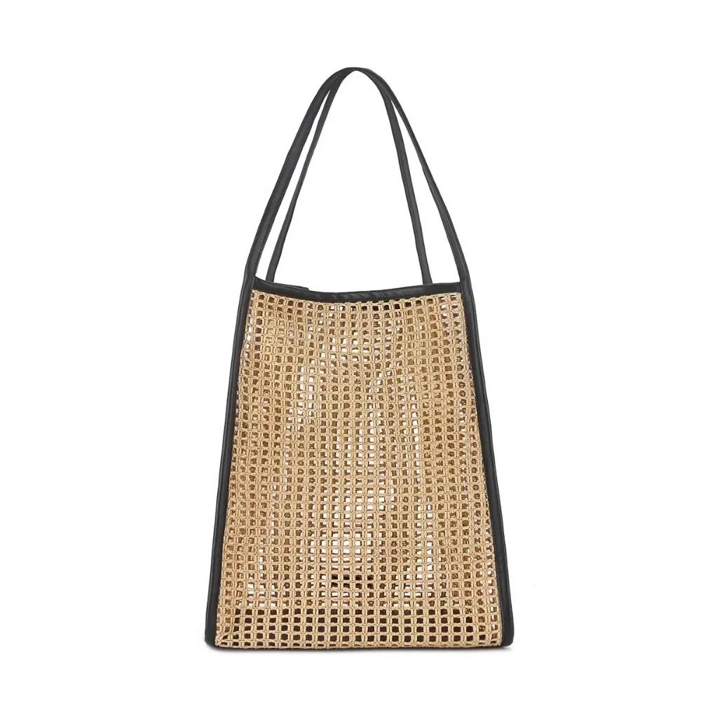 Sac de plage tissé en raphia pour femmes, sacoche de luxe de marques célèbres, amissié, décontracté 