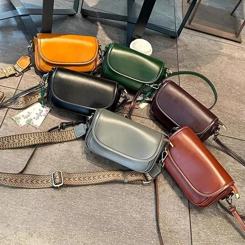 Sac à main en cuir de vache naturel pour femmes, sacs à bandoulière de bonne qualité pour les déplac