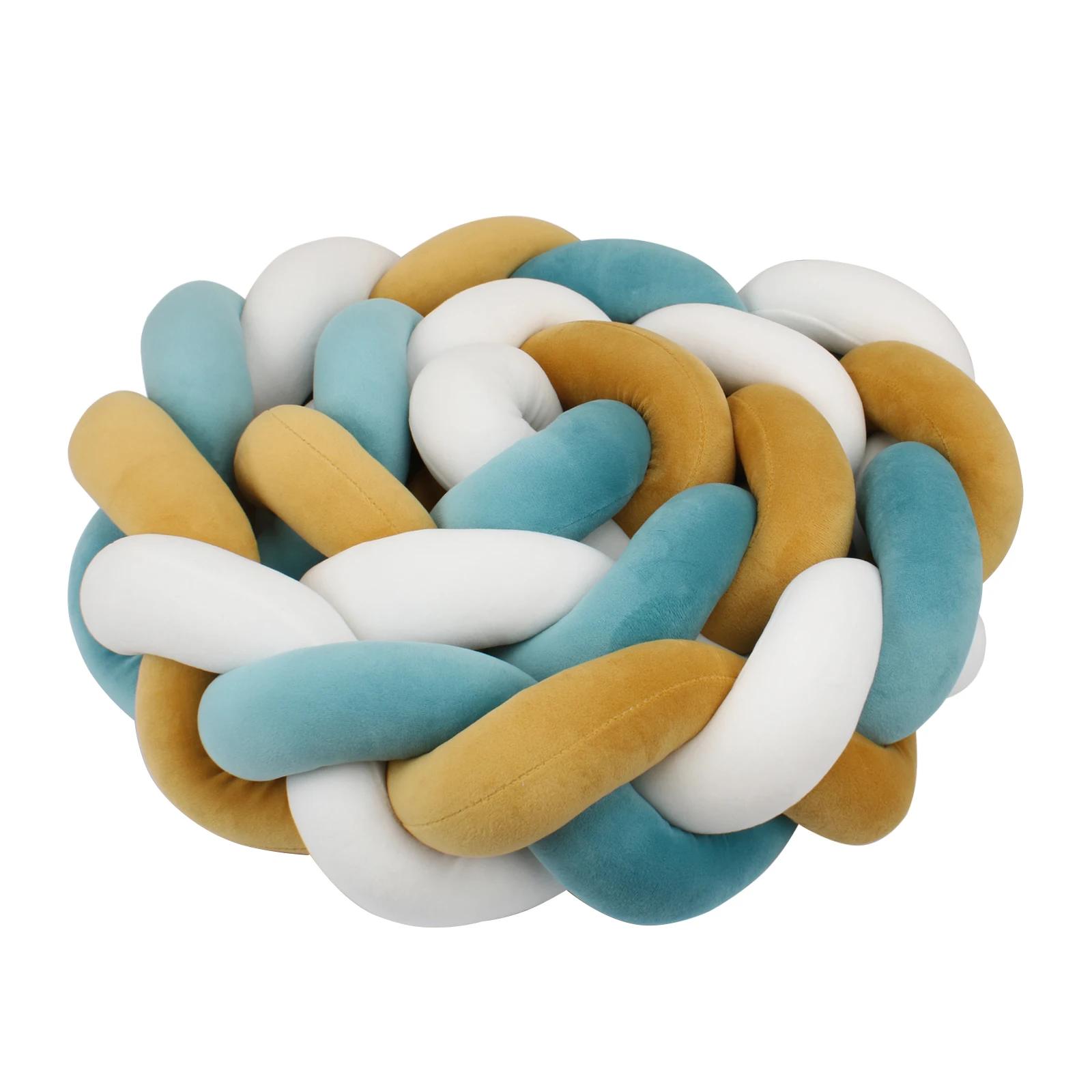 Pare-chocs de lit de bébé 1m/2m/3m/4m, pour nouveau-né, protection de lit, oreiller tressé à nœud, c