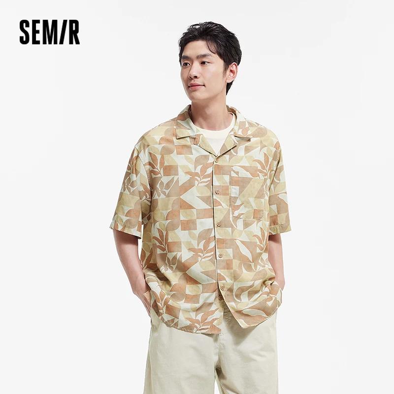 Chemise Homme Semir Imprimée Intégrale Style Vacances Ample Tendance Été 2026 Décontractée Légère et