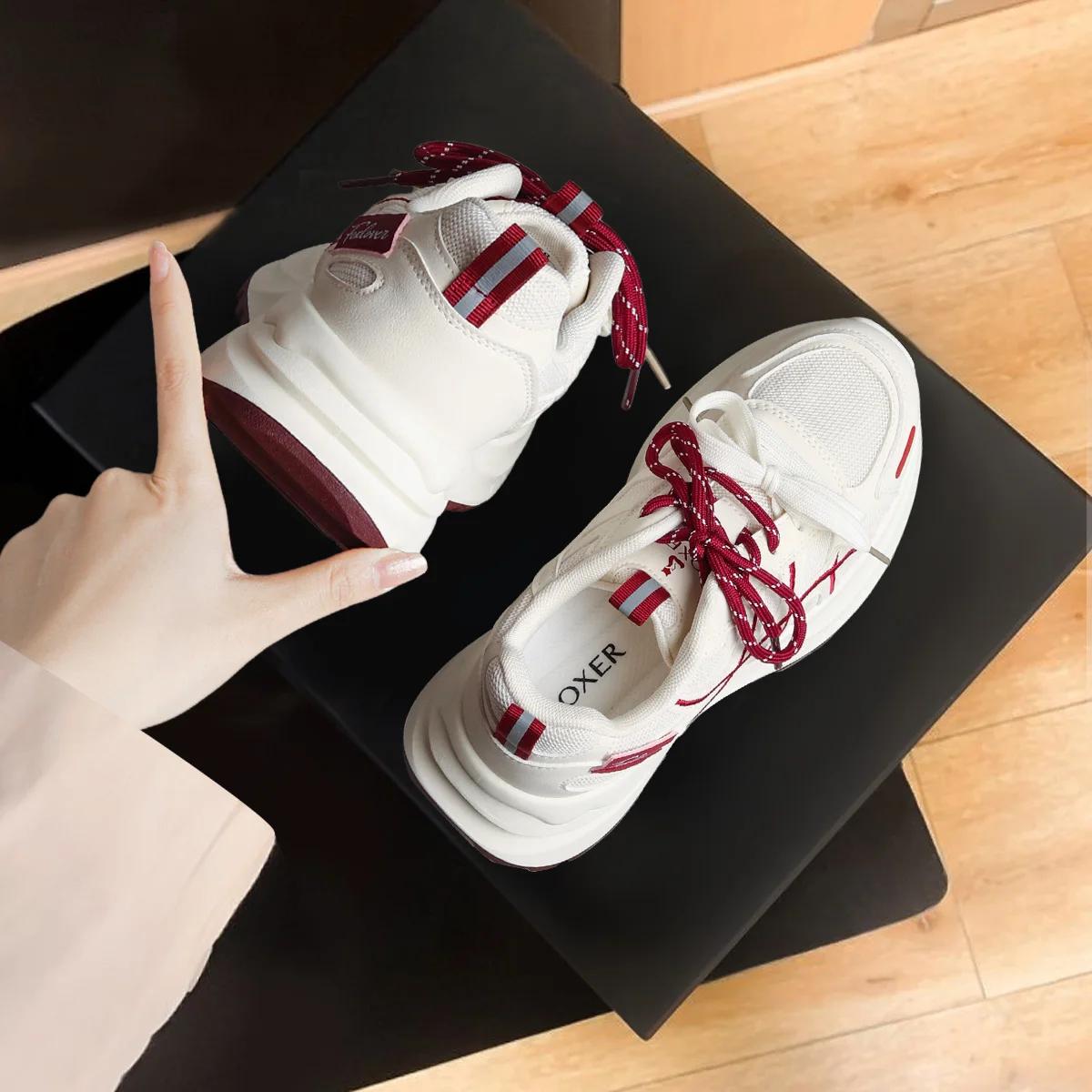 FOXER 2026 Nouvelles baskets en mesh pour femmes, chaussures décontractées respirantes à plateforme,