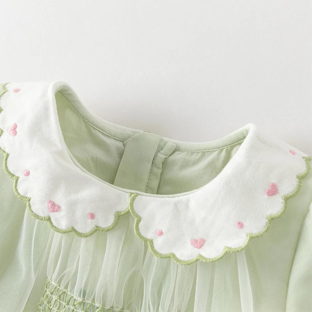 Dave Bella enfants maille robe printemps automne filles charme princesse robe à manches longues élég