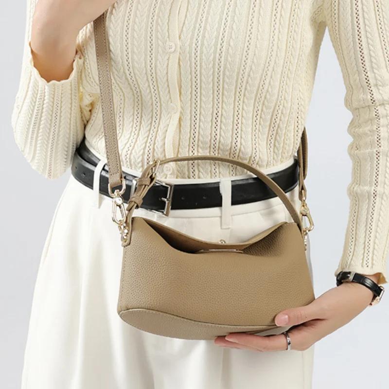 Sacs à bandoulière de luxe pour femmes, sacs à main classiques en cuir de vache véritable, sacs à ba