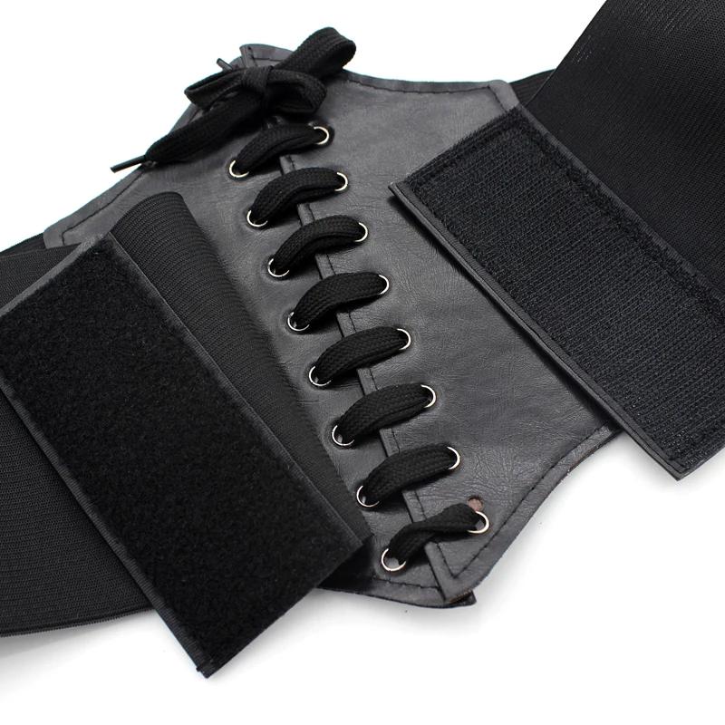 Nouveau Corset Punk noir large ceinture en cuir Pu minceur ceintures de corps pour les femmes élasti