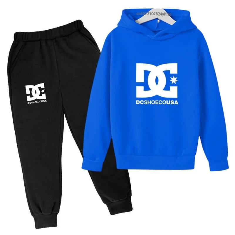 Ensemble sweat à capuche + pantalon 2 pièces pour enfants 2-13 ans - Tenue décontracté imprimé tendance