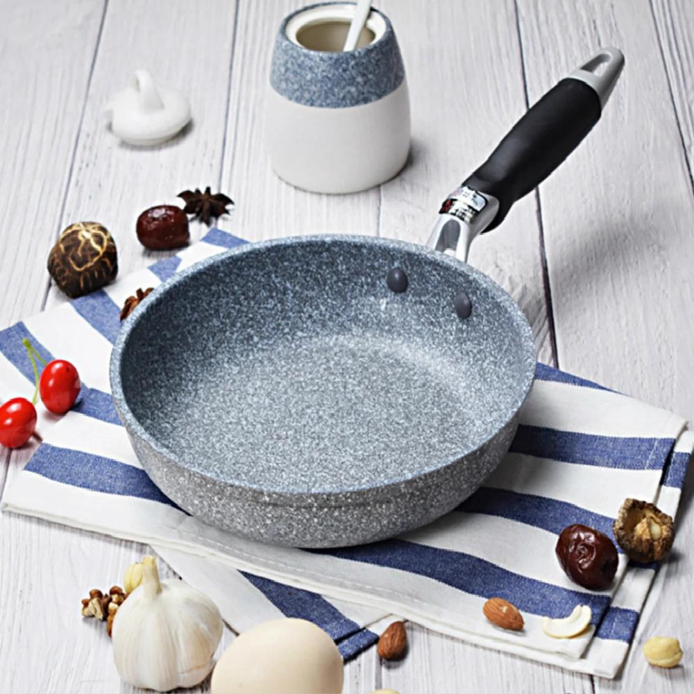 Poêle à Wok en pierre Durable, Pot en céramique antiadhésif, friteuse à Induction, cuisson de Steak,