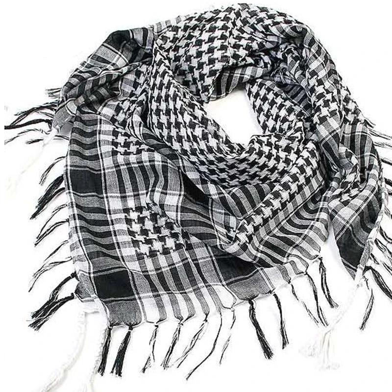 Été femmes tactique arabe écharpe hommes mode léger Hijab écharpe printemps armée Plaid foulard gard