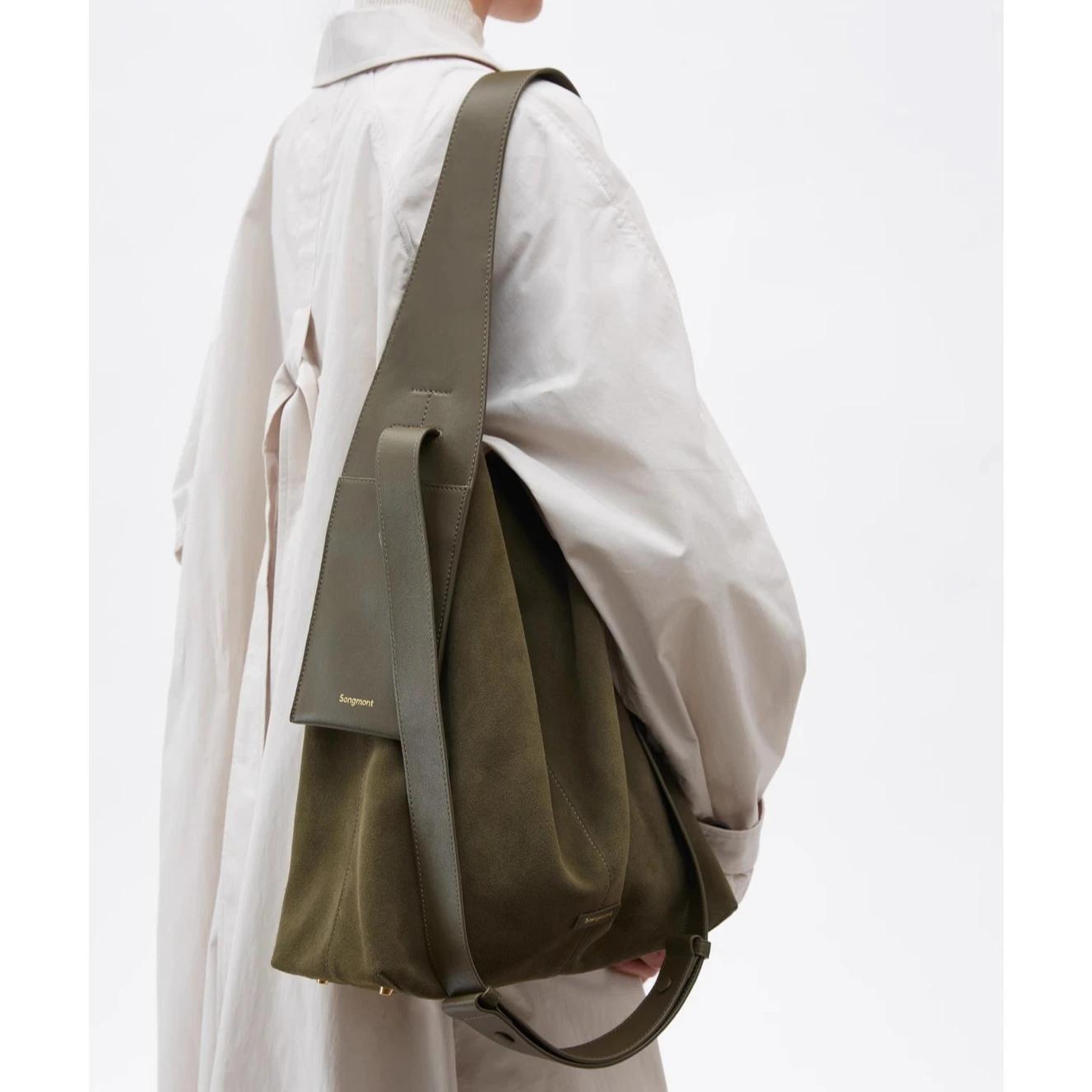 Sac Songmont, sac à main à crochet d'oreille en daim sous les bras, sac à bandoulière simple