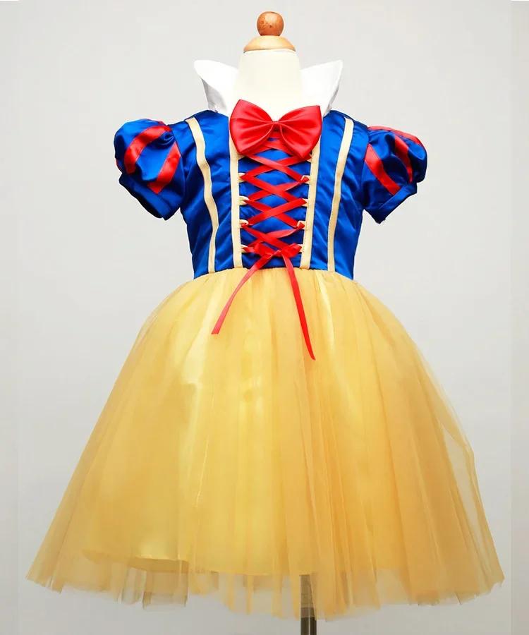 Déguisement de princesse blanche-neige pour enfants filles, Costume d'halloween avec Cape, vêtements