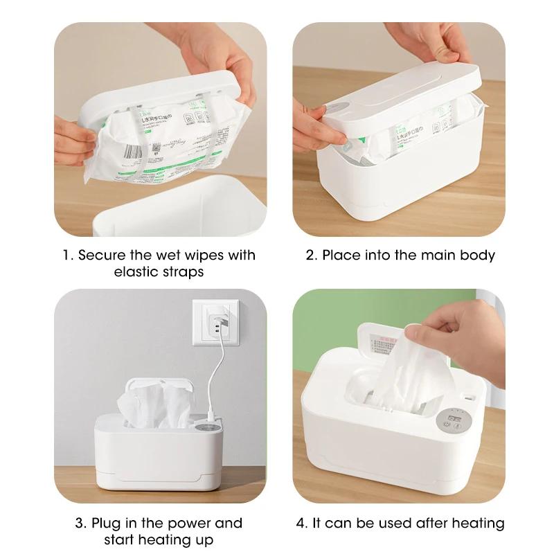 Écran LED chauffe-lingettes pour bébé, distributeur de serviettes humides, Portable, Charge USB, cha