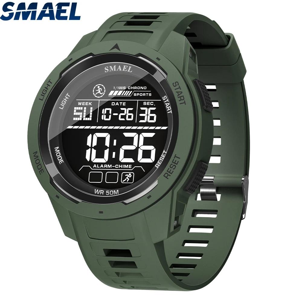 SMAEL-Montre-bracelet numérique étanche à LED pour homme, chronomètre lumineux, montres de sport, 50