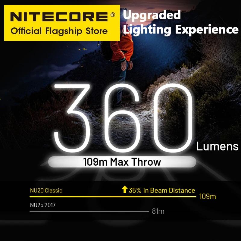 NITECORE NU20 lampe frontale Rechargeable USB-C classique 38 g phare Ultra léger pour sac à dos Camp