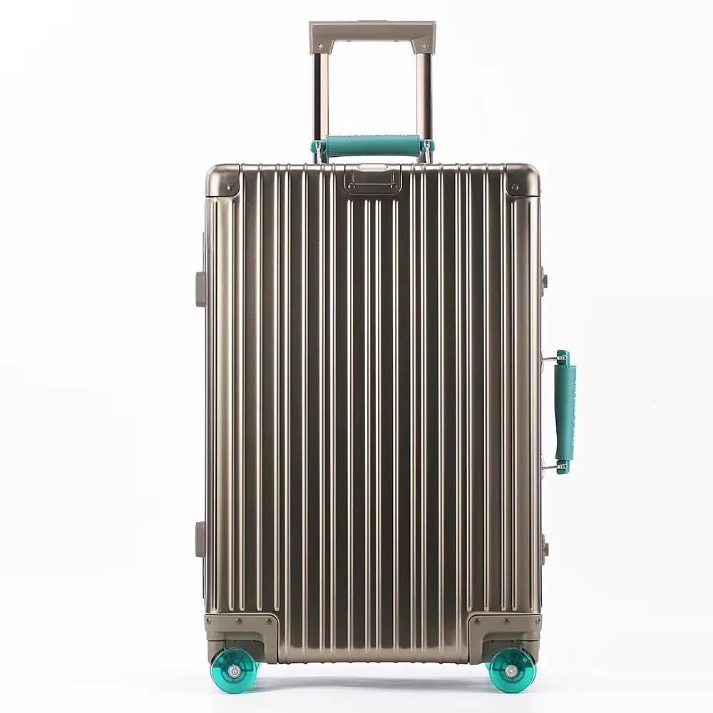 Valise de voyage tout en aluminium et magnésium, bagages roulants, boîtier de chariot en alliage ave
