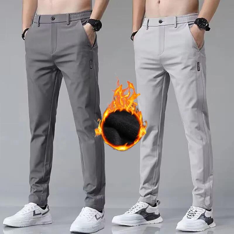 Pantalon décontracté en velours pour homme, épais, extensible, Slim, taille élastique, survêtement d