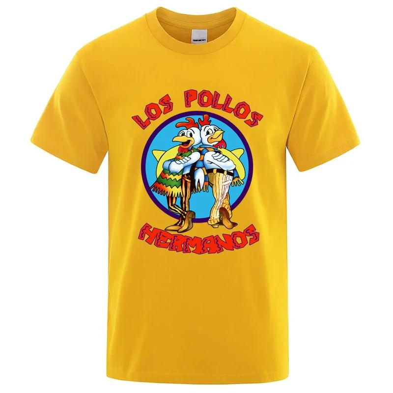 Été hommes de haute qualité LOS POLLOS Hermanos drôle imprimé T-Shirt décontracté coton respirant T-