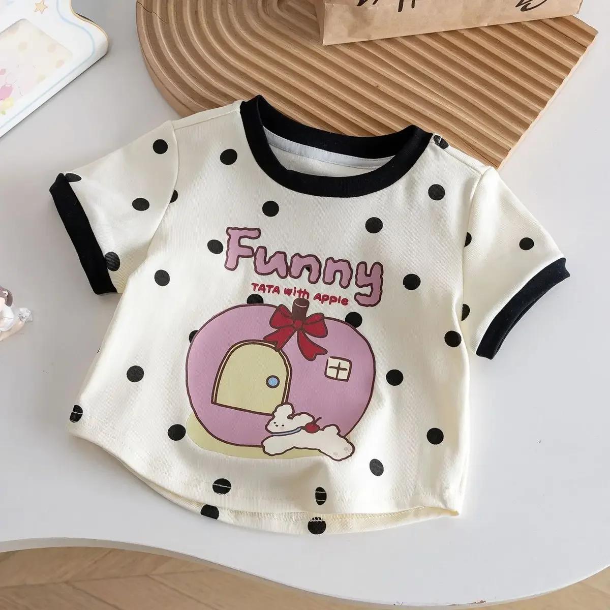 Vêtements d'été 2026 pour enfants : T-shirts, hauts à manches courtes, motifs de dessins animés pour