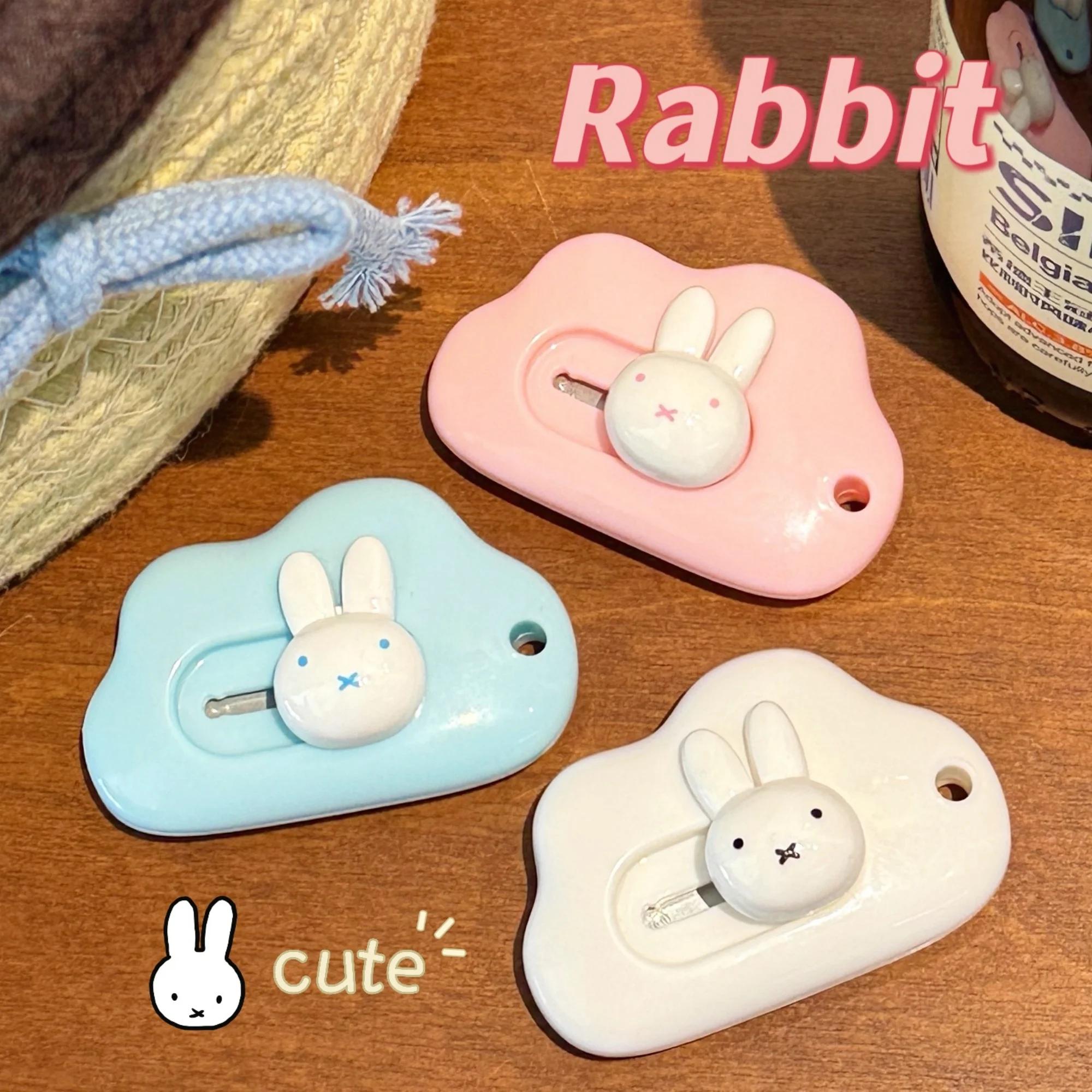 Lot de 1/3 couteaux décoratifs Miffy mignons, portables, pour étudiants, pour découpe de papier, pet
