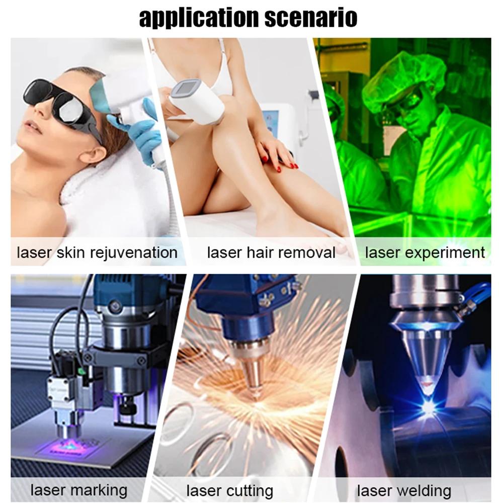 Lunettes de sécurité laser ipl OD7 405nm 445nm 755nm 808nm 980nm 1064nm longueur d'onde Violet rouge