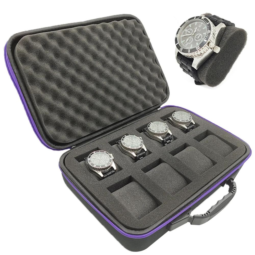 Boîte à montres portable en EVA, étui de rangement coloré pour montres, organisateur de sécurité en 