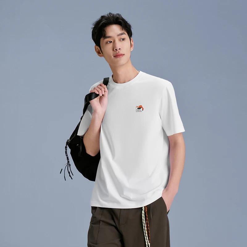 T-shirt Homme Semir 2026 Séchage Rapide Style Couple Brodé Nouvelle Arrivée Décontracté Doux Usage Q