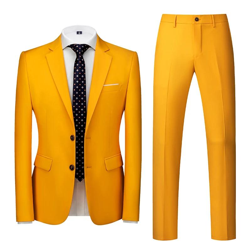 2025 nouveau solide deux boutons costumes de mariage ensemble pour hommes, 15 couleurs disponibles a