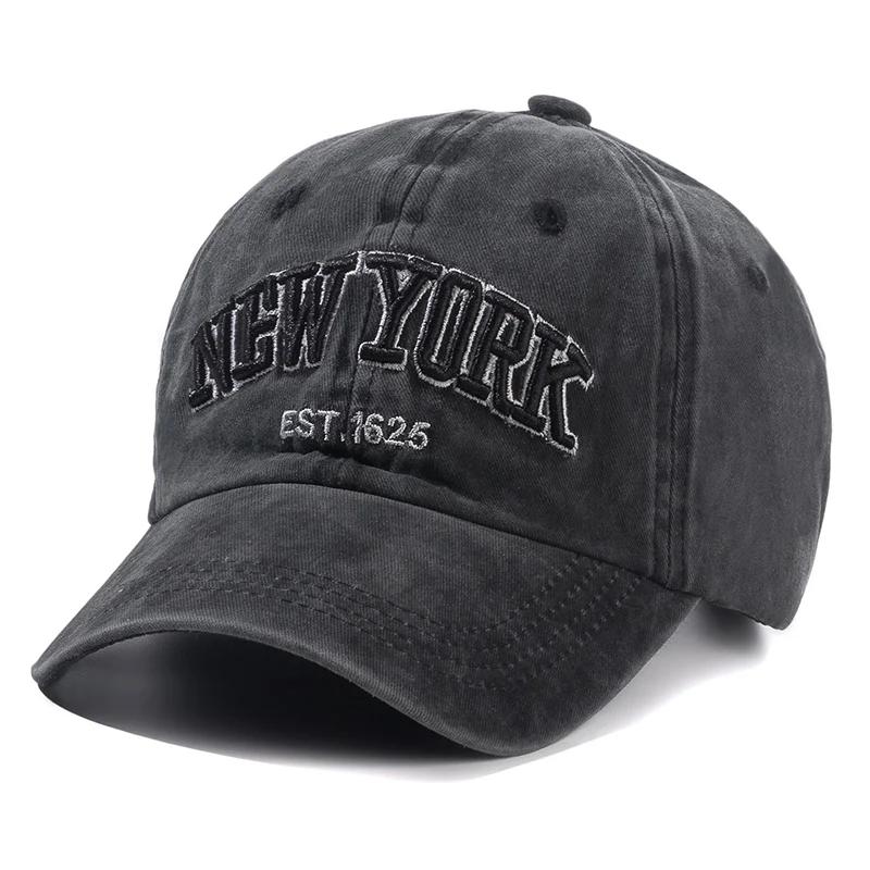 Casquette en coton délavé de New York pour hommes et femmes, Gorras à rabat, Casquette de Baseball, 