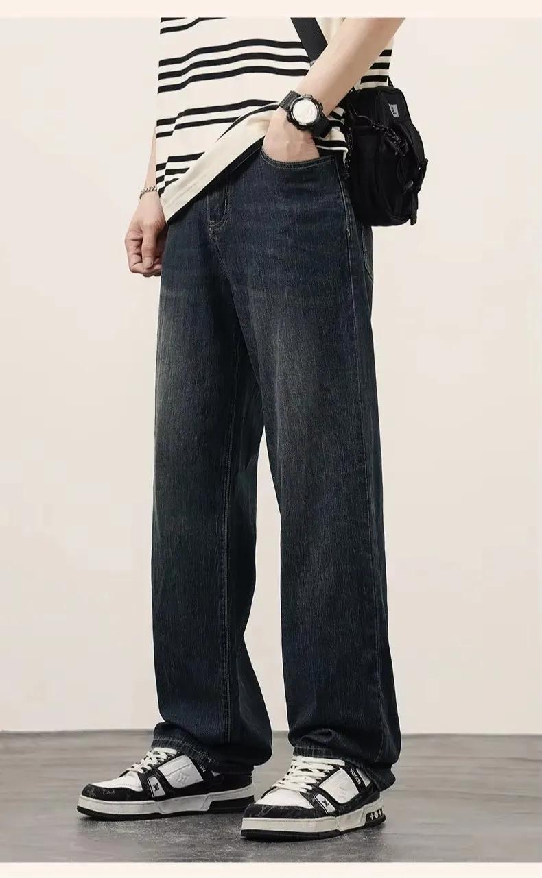 2025 printemps automne nouveaux hommes droit Vintage Fit jean pantalon décontracté de haute qualité 