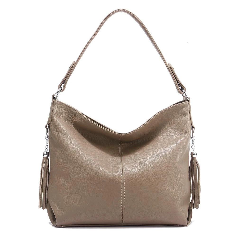 Sac à main Zency Fashion en cuir véritable pour femme, rose taro, kaki, rouge, sac hobo, sac bandoul