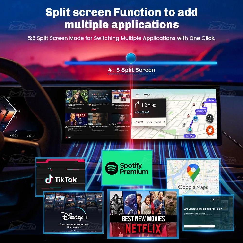 MMB MAX Android 13 CarPlay Ai Box 8 + 128G QCM6125 8 cœurs Netflix et Youtube GPS 4G LTE pour BMW ID