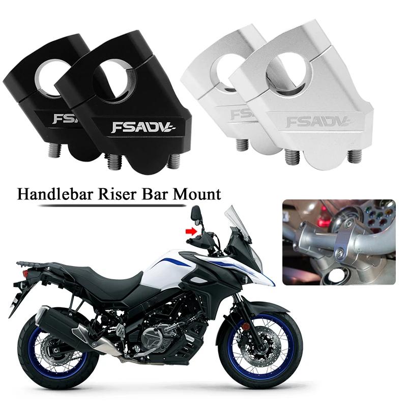 Pince de poignée de montage de barre de montage de guidon de 22mm, argent noir pour moto SUZUKI DL65