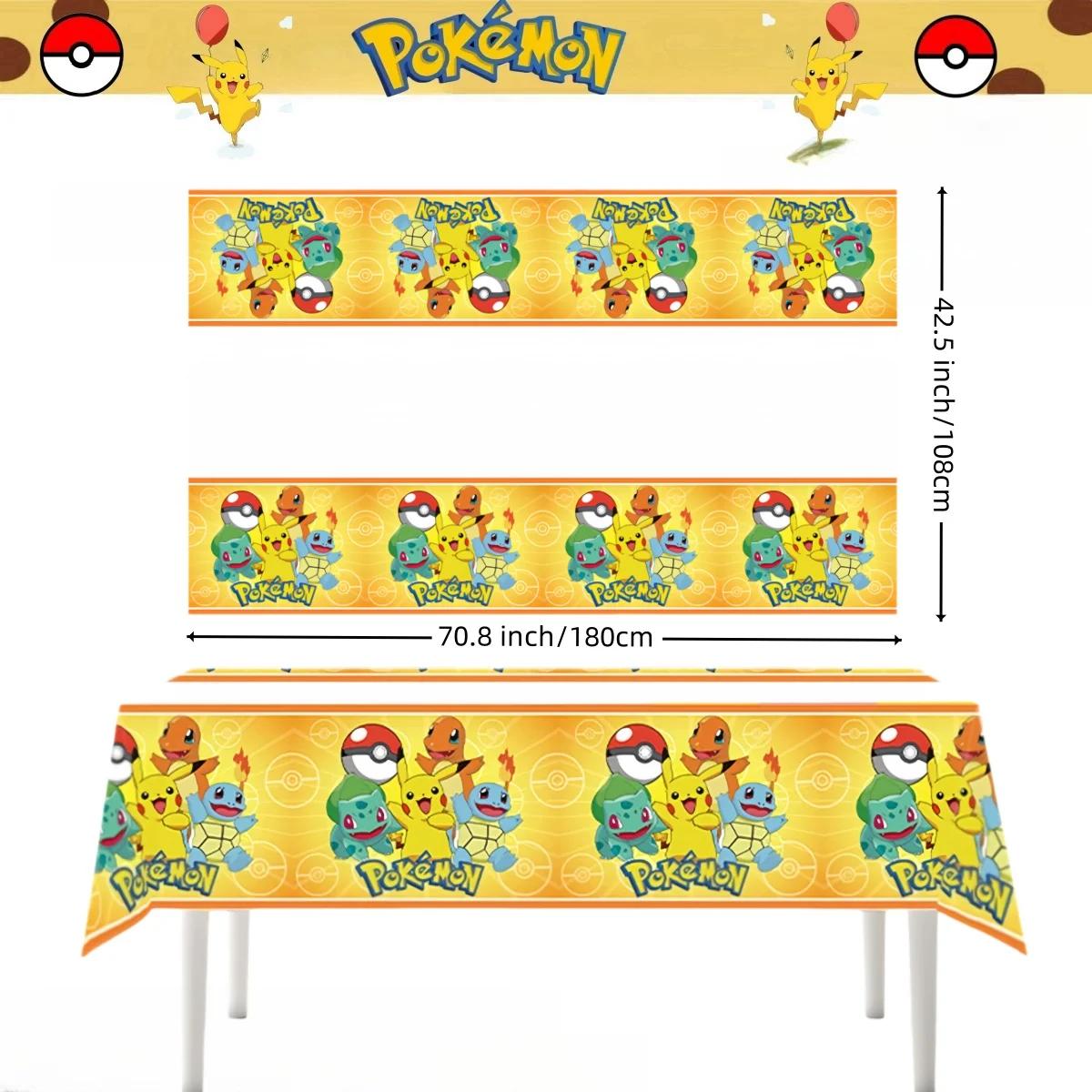 Nappe Pokemon pour Décoration de ixd'Anniversaire, Couverture de Table, Pikachu, Poulet, Grill, Baby