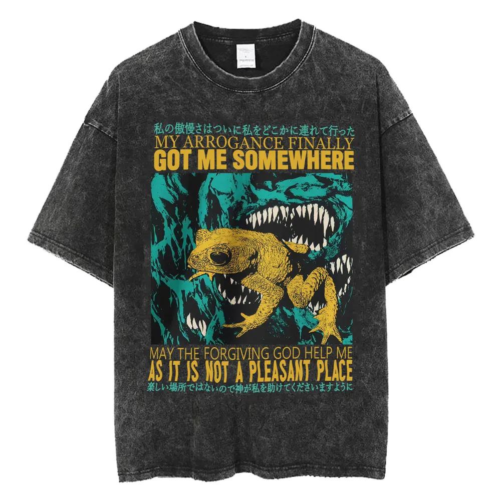 T-shirt manches courtes col rond Y2k, humoristique, à manches courtes, col rond, j'ai fait un mal, j