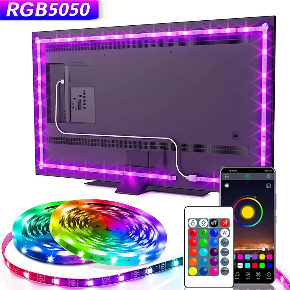 USB 5V LED lumières pour TV avec contrôle APP ruban Flexible RGB5050 30 LED s/m TV LED rétro-éclaira