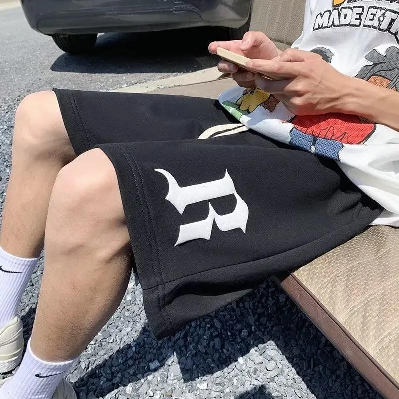 [M-8XL] hommes grand ample gothique lettre B imprimé pantalons décontractés mode pantalons de sport