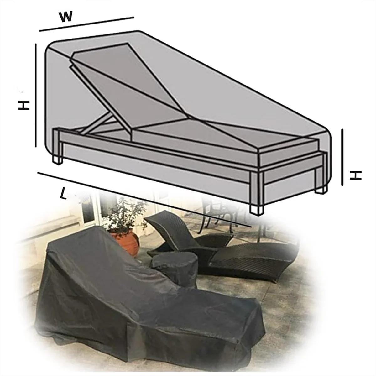 Housse de chaise longue de Patio, housse de chaise longue imperméable, housse de chaise longue d'ext