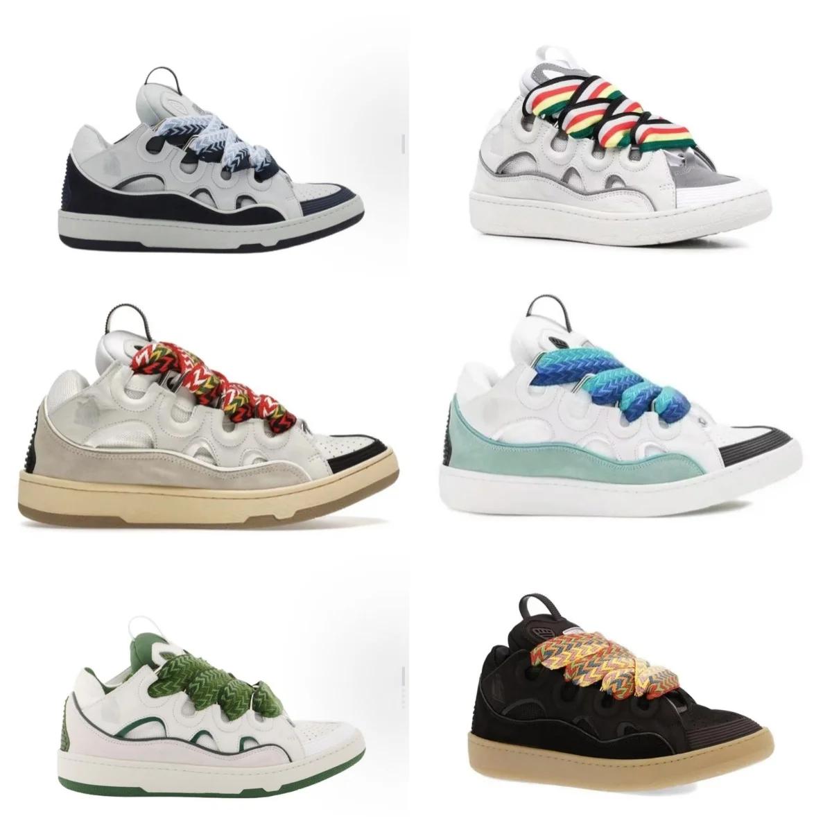 Nouvelles baskets à lacets LANVIN SPORT, plateforme, semelle épaisse, bout rond, couleurs mélangées,