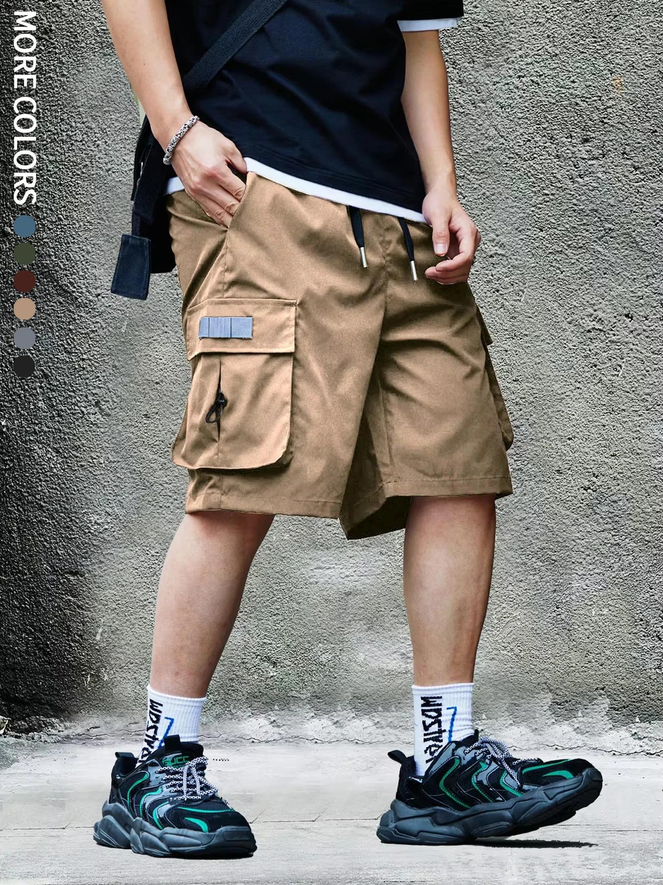 Short cargo pour hommes, plein air, voyage, sports décontractés, grandes poches, tissus durables et 