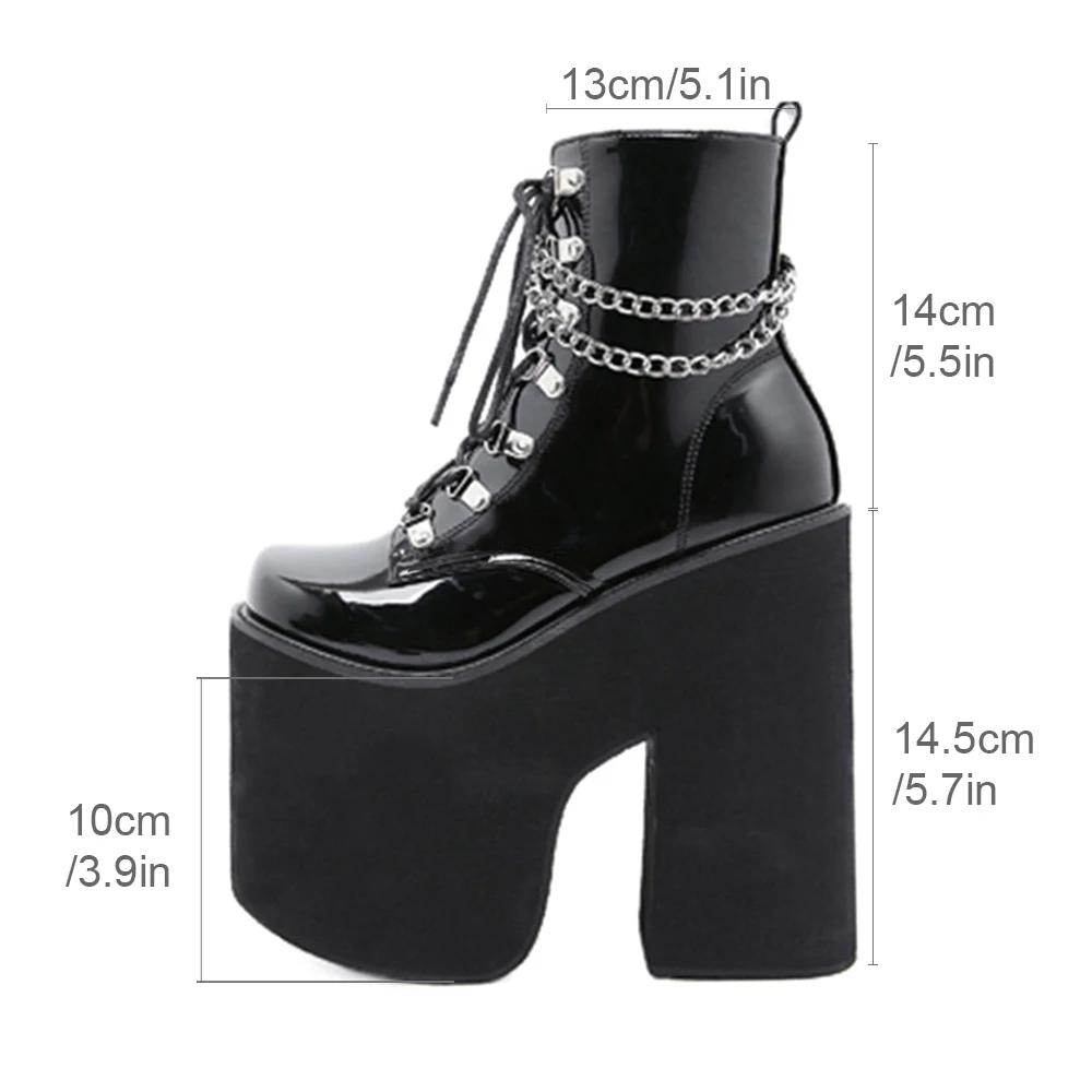 Gdgydh-Bottines de rinçage de scène de boîte de nuit pour femmes, chaussures punk gothiques à talon 