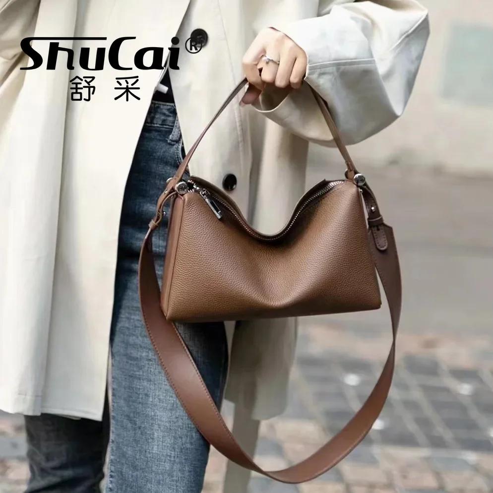Sac à ati elles en cuir de vachette pour femme, cuir véritable, couche de tête, sac à bandoulière Bo