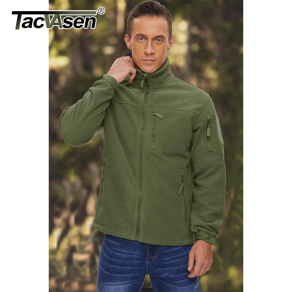 TACVASEN Veste polaire pour homme douce et chaude coupe-vent manteau zippé complet poches zippées mu