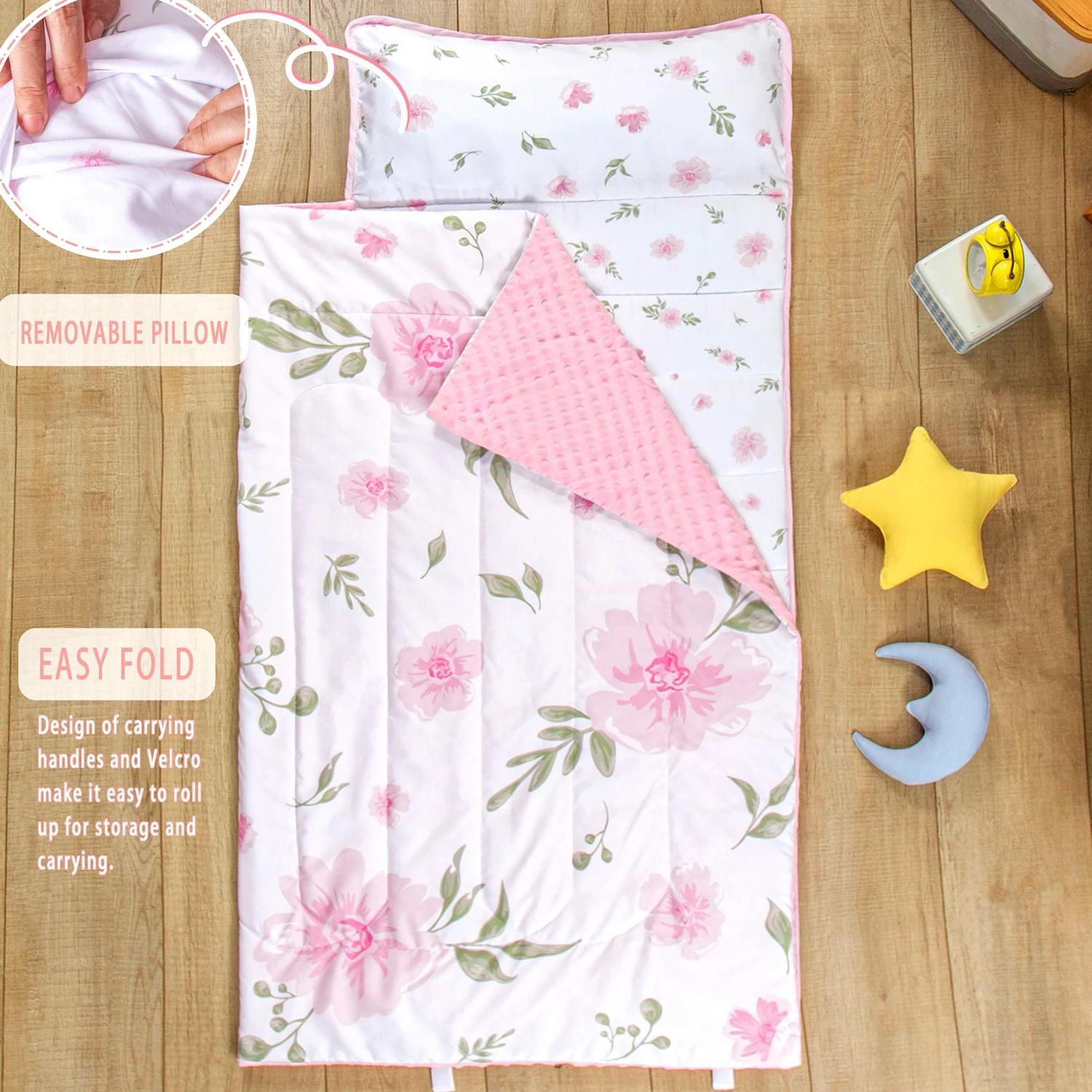 Tapis de couchage en polymères personnalisés pour la sieste des tout-petits avec oreiller, literie C