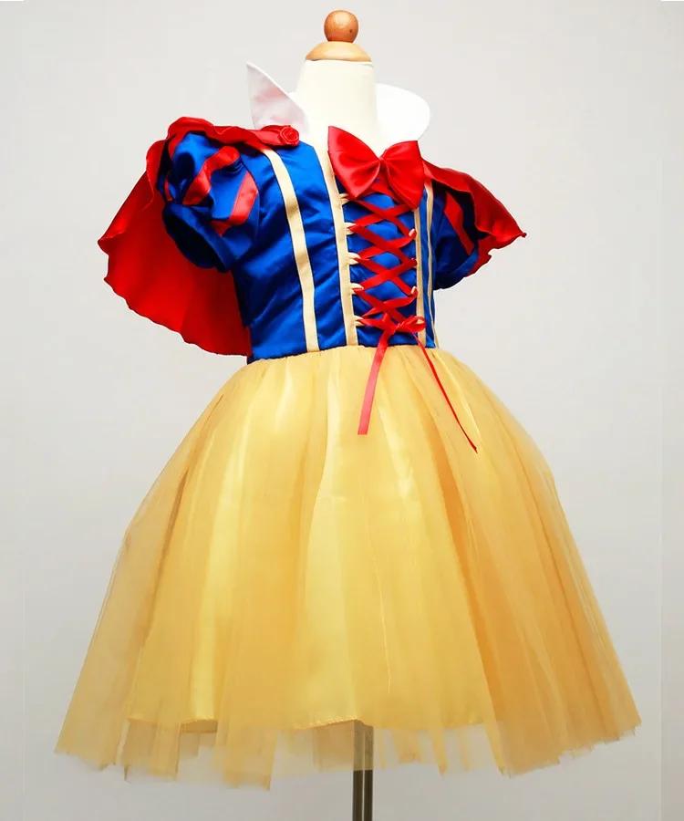 Déguisement de princesse blanche-neige pour enfants filles, Costume d'halloween avec Cape, vêtements