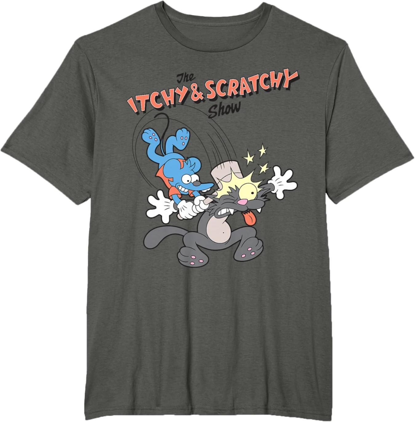 Les Simpsons démangeaisons et Scratchy marteau classique dessin animé Mayhem T-Shirt été homme femme
