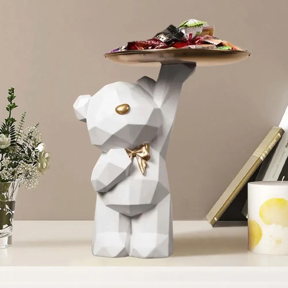 Statue d'ours géométrique en résine, décoration de table, décor d'artisanat d'entrée, bureau, café, 